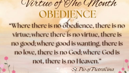 Virtue of the Month for September: Obedience